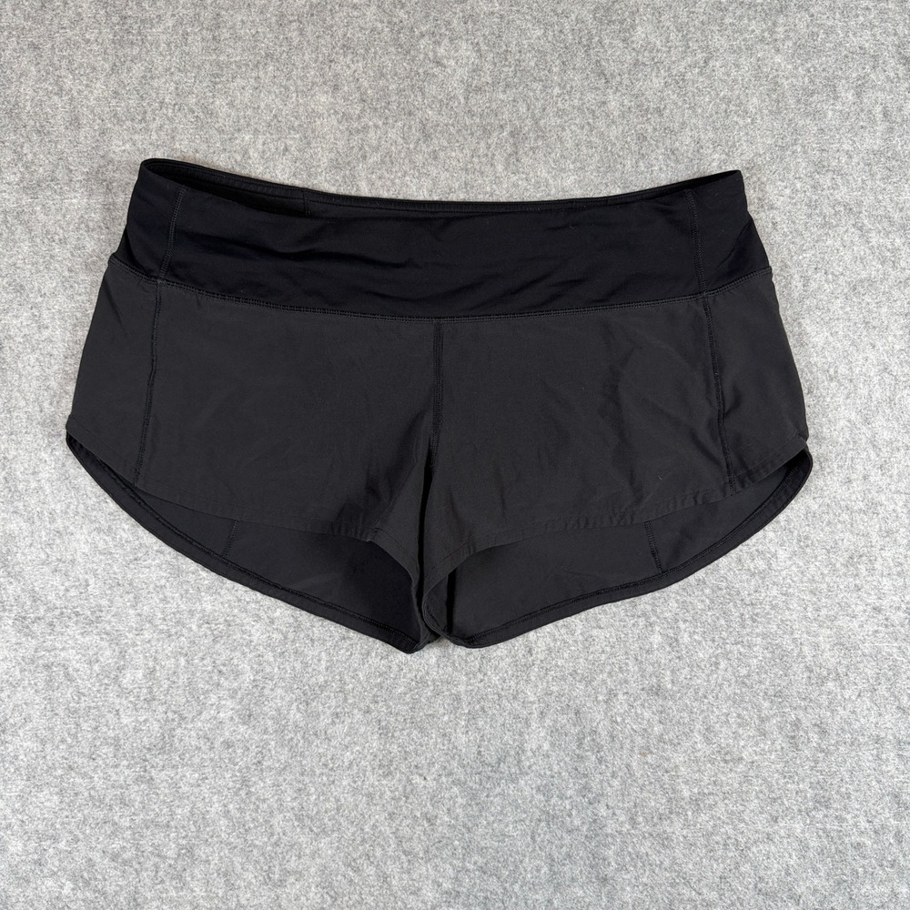 Lululemon Womens Speed Up Running Shortsc Black Zipper Pocket
